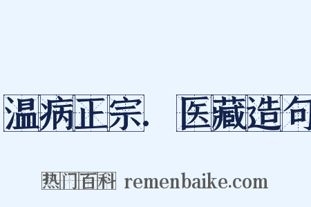 温病正宗.医藏造句是什么意思的图片